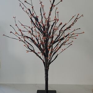 Decorative Fall Tree with Orange Accents